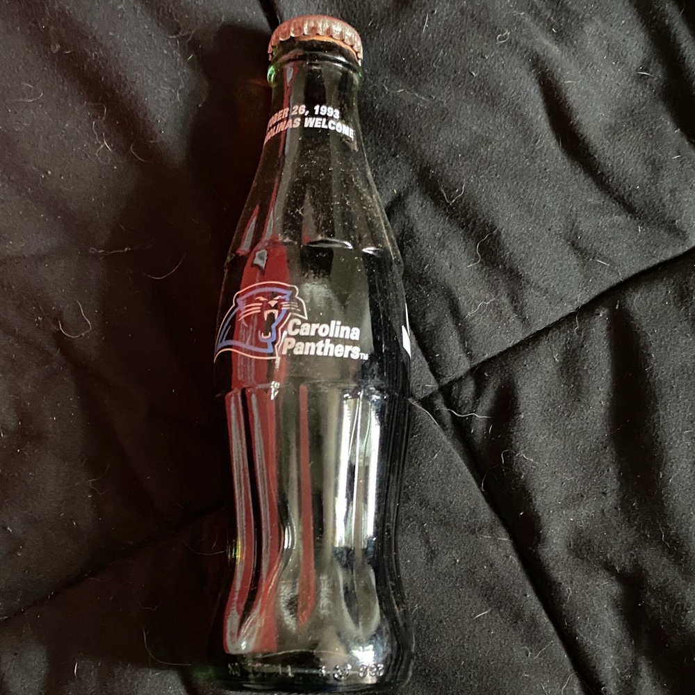 1993 Carolina Panthers Commemorative Glass Coca Cola Bottle